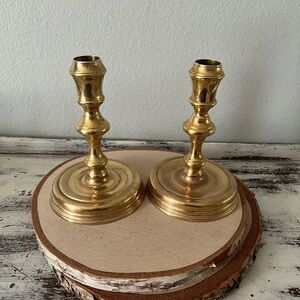 Vintage Pair of Baldwin Brass Candlestick Holders 6" Tall Heavy Signed EB